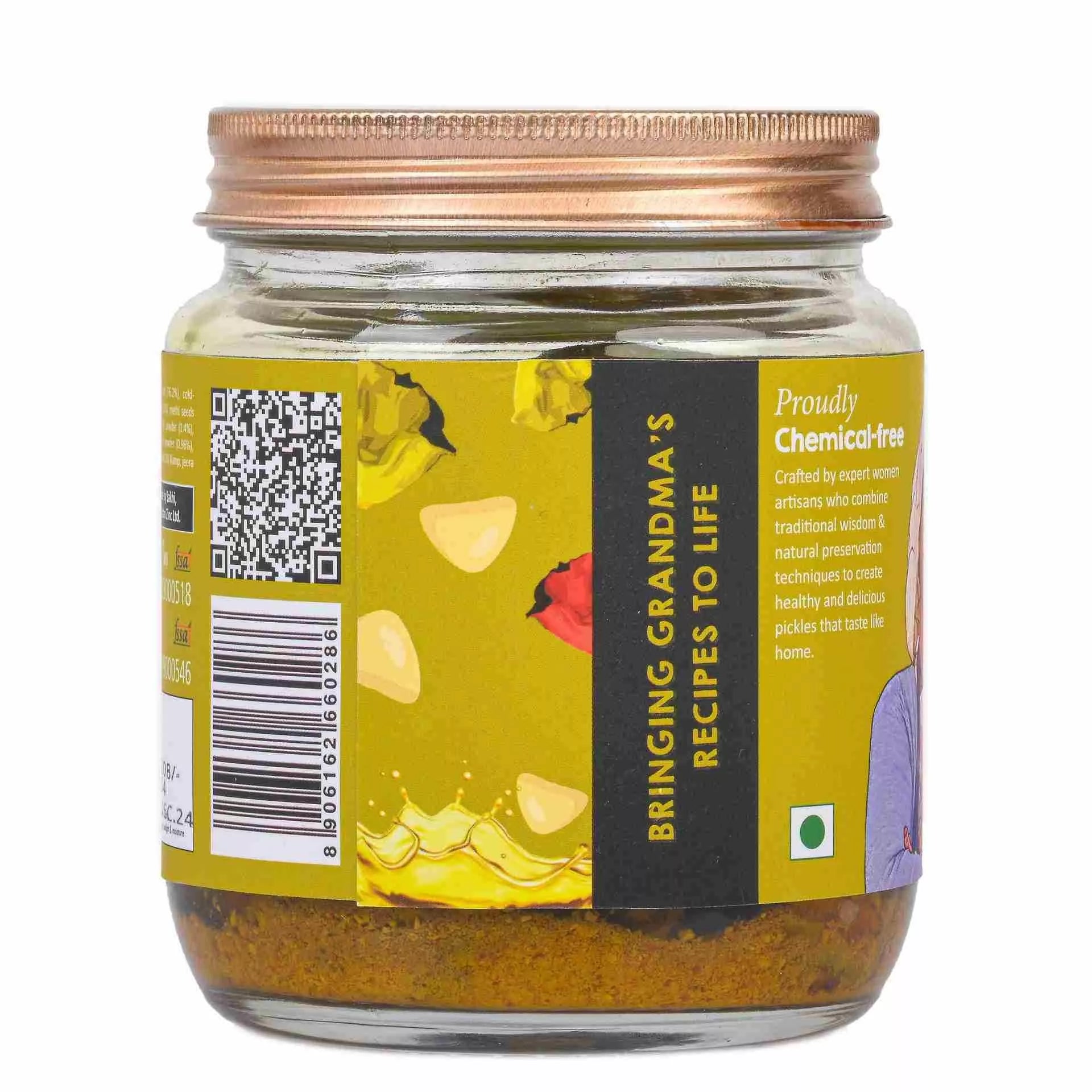 Daichi Singhara Pickle | Crafted with Love by Women Artisans | Sun Cured | Cold-Pressed Mustard Oil | In-House Spices Daichi Singhara Pickle | Crafted with Love by Women Artisans | Sun Cured | Cold-Pressed Mustard Oil | In-House Spices