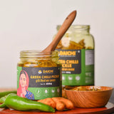 Daichi - Green Chilli Pickle | Crafted with love by women artisans | Sun cured | Cold-pressed mustard oil | In-house spices | No Preservatives
