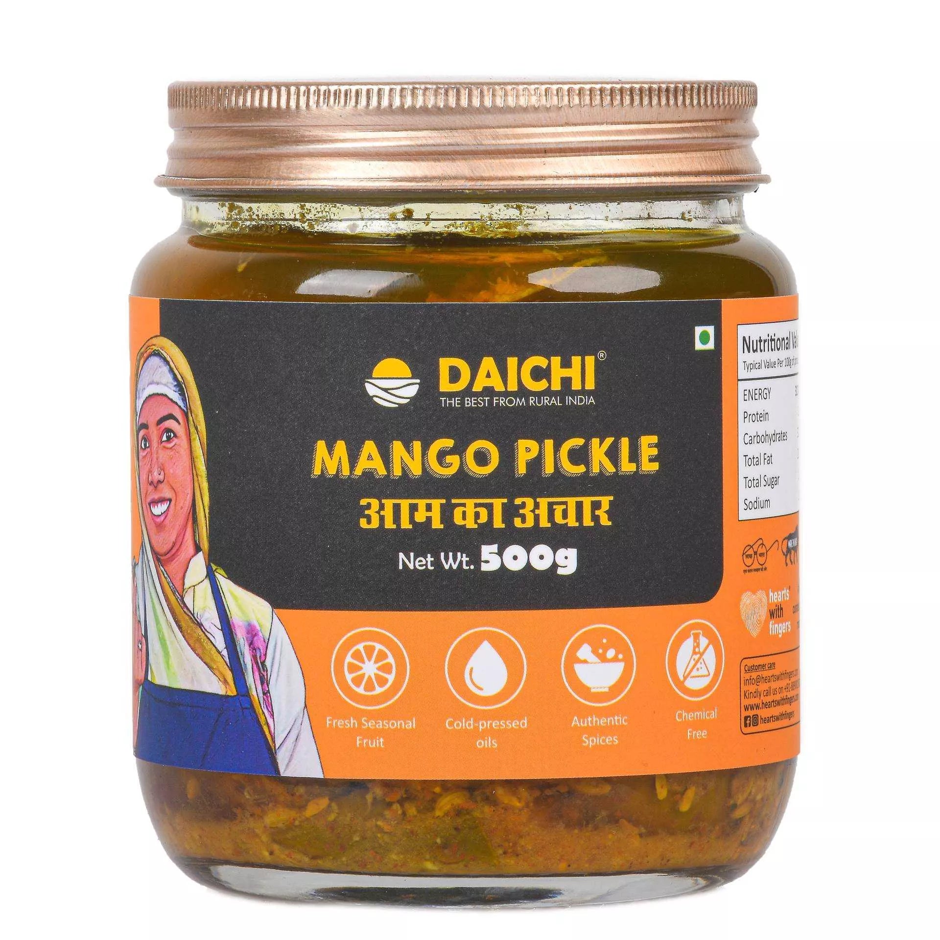 Daichi Handmade Mango Pickle | Cold-Pressed Oil & Traditional Recipe Pickle Daichi Handmade Mango Pickle | Cold-Pressed Oil & Traditional Recipe Pickle