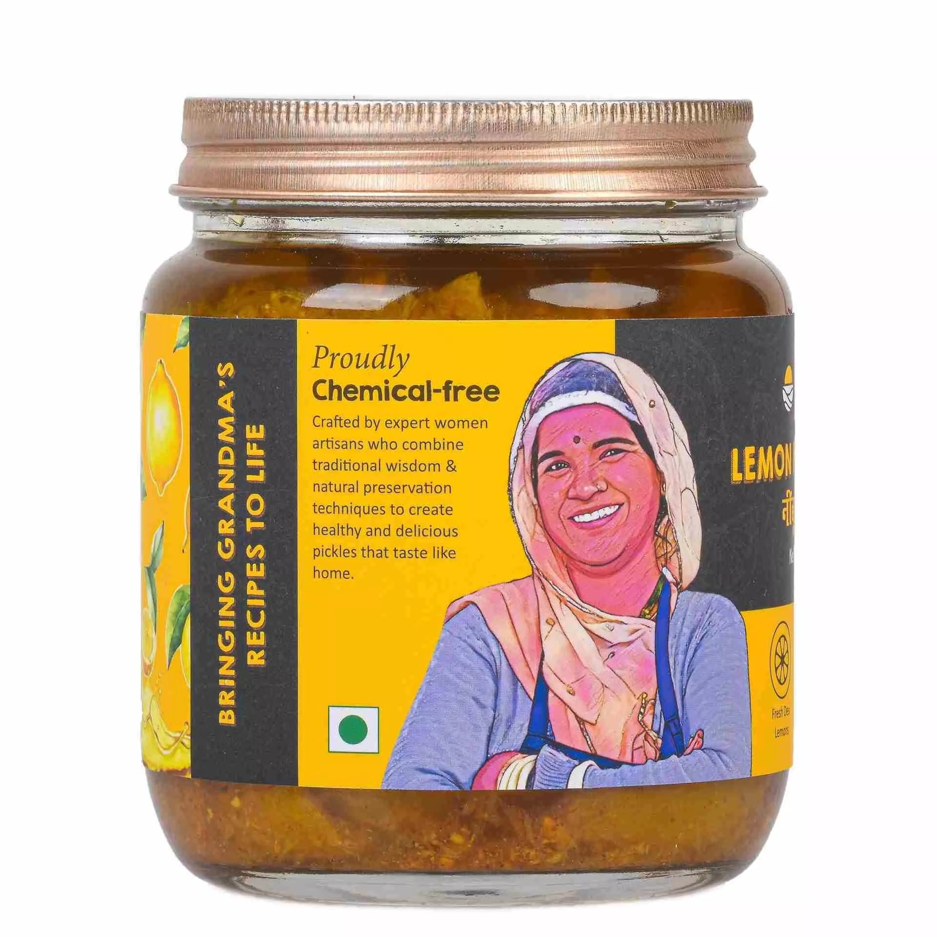 Daichi Tangy Lemon Pickle | Crafted with Love by Women Artisans | Sun-Cured, Handmade with In-House Spices Daichi Tangy Lemon Pickle | Crafted with Love by Women Artisans | Sun-Cured, Handmade with In-House Spices