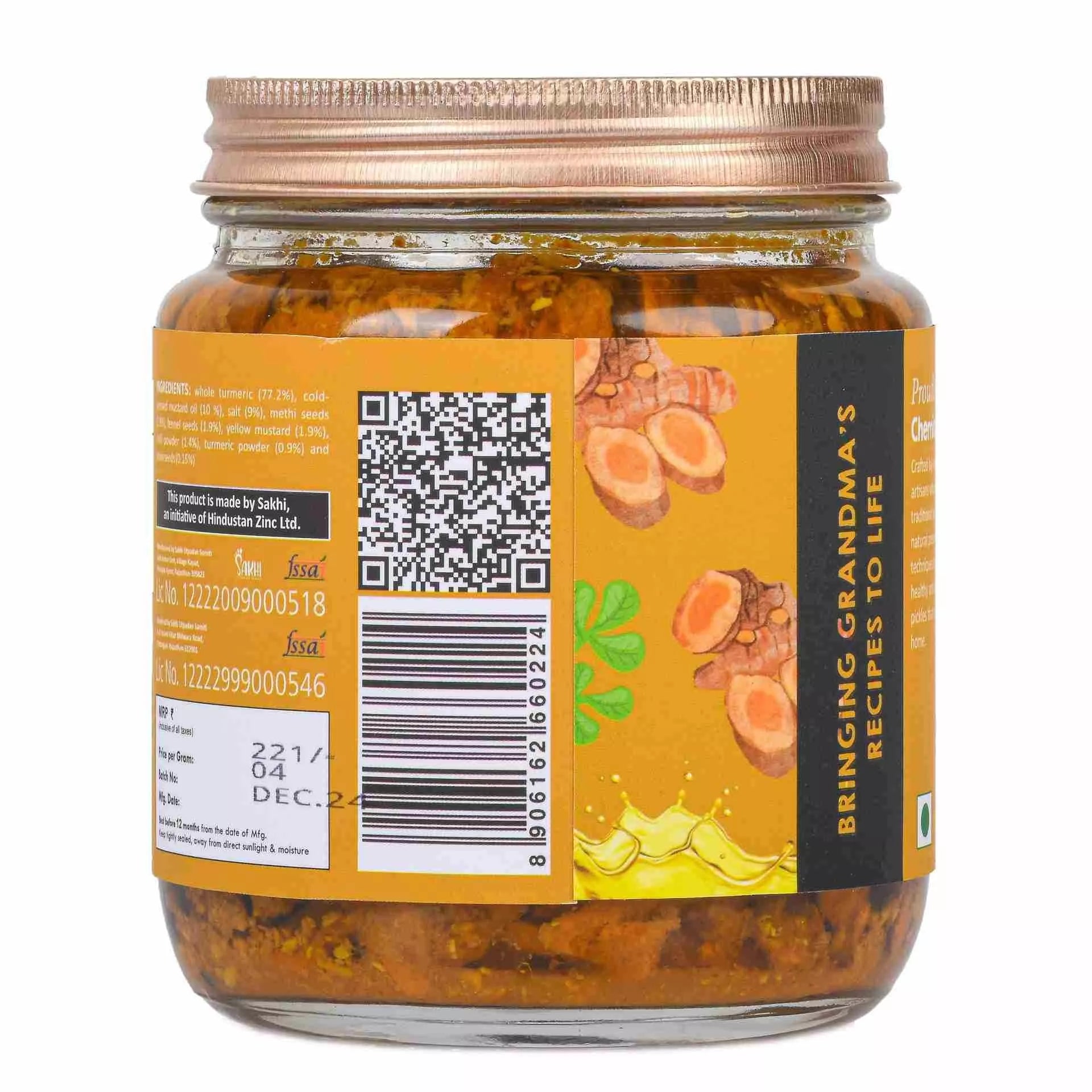 Daichi Turmeric Pickle | Crafted with Love by Women Artisans | Sun Cured | Cold-Pressed Mustard Oil | In-House Spices Daichi Turmeric Pickle | Crafted with Love by Women Artisans | Sun Cured | Cold-Pressed Mustard Oil | In-House Spices