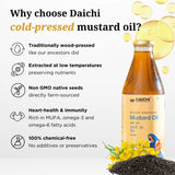Daichi - Extra-Virgin Wood Pressed Mustard Oil | Glass bottle 1000 ml x 2