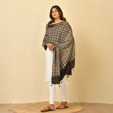 Traditional Ajrakh Block Print Dupatta with Tassels