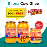 Daichi Bilona Cow Ghee | Made from A2 Milk of Desi Rathi Cow | Handmade in Small Batches | Buy 2L, Get 500 ml FREE