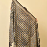 Traditional Ajrakh Block Print Dupatta with Tassels