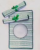 Reversible Organic Cotton Placemats, set of 4, Abstract Leaf Design