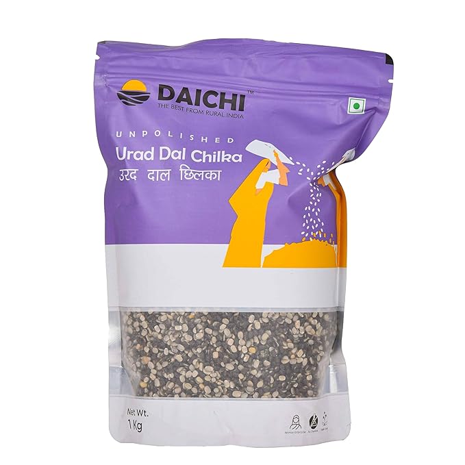 Daichi Unpolished Urad Dal Chilka | Fibre & Nutrient Rich | Single Origin | Chemical Free | Sun- Dried | Crafted by Rural Women Daichi Unpolished Urad Dal Chilka | Fibre & Nutrient Rich | Single Origin | Chemical Free | Sun- Dried | Crafted by Rural Women