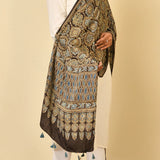 Brown Ajrakh Handblock Stole