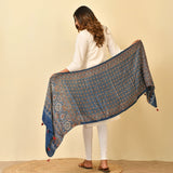 Indigo Ajrakh Handblock Stole