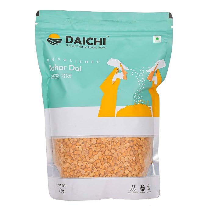 Daichi Unpolished Arhar Dal | Fibre & Nutrient Rich | Single Origin | Chemical Free | Sun-Dried | Crafted by Rural Women Daichi Unpolished Arhar Dal | Fibre & Nutrient Rich | Single Origin | Chemical Free | Sun-Dried | Crafted by Rural Women