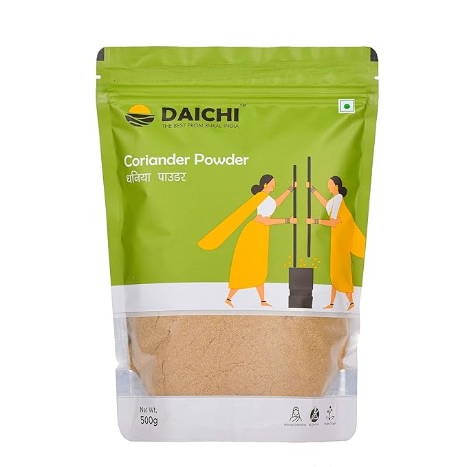 Daichi Pure Coriander Powder (Dhaniya) | 100% Natural Dhaniya | Single Origin | Unadulterated | Chemical-Free | Sun-Dried | Antioxidant & Anti-Inflammatory | Handcrafted by Rural Women Daichi Pure Coriander Powder (Dhaniya) | 100% Natural Dhaniya | Single Origin | Unadulterated | Chemical-Free | Sun-Dried | Antioxidant & Anti-Inflammatory | Handcrafted by Rural Women