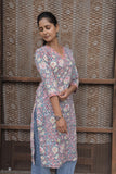 Neelam-Gul V-Neck straignt kurti