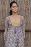 Surkh-Yoke Gathered Kurti