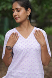 Women’s Printed Cotton V-Neck Short-Sleeve Top