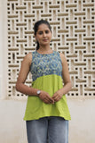 Ajrakh Choli with Cotton Slub Umbrella Flare Top