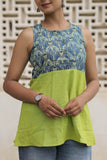 Ajrakh Choli with Cotton Slub Umbrella Flare Top