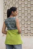 Ajrakh Choli with Cotton Slub Umbrella Flare Top