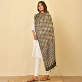 Brown Ajrakh Handblock Stole