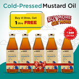Daichi Extra Virgin Mustard Oil | Cold-Pressed | Chemical-Free | Buy 4L, Get 1L FREE