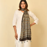 Brown Ajrakh Handblock Stole