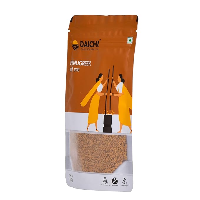 Daichi Pure Fenugreek Seeds (Methi Dana) | 100% Pure Natural Methi Dana  | Single Origin | Unadulterated | Chemical-Free | Sun-Dried | Handcrafted in Small Batches by Rural Women Daichi Pure Fenugreek Seeds (Methi Dana) | 100% Pure Natural Methi Dana  | Single Origin | Unadulterated | Chemical-Free | Sun-Dried | Handcrafted in Small Batches by Rural Women