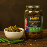 Daichi - Green Chilli Pickle | Crafted with love by women artisans | Sun cured | Cold-pressed mustard oil | In-house spices | No Preservatives