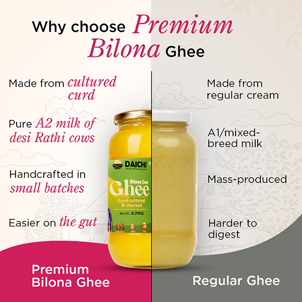 Daichi Pure Premium Bilona Cow Ghee | Pure & Natural  | Crafted in small batches Daichi Pure Premium Bilona Cow Ghee | Pure & Natural  | Crafted in small batches