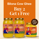 Daichi Bilona Cow Ghee | Made from A2 Milk of Desi Rathi Cow | Handmade in Small Batches | Buy 2L, Get 500 ml FREE