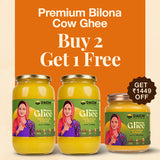 Daichi Premium Bilona Cow Ghee | Made from A2 Milk of Desi Rathi Cow | Handmade in Small Batches | Buy 2L, Get 500 ml FREE