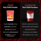Daichi Pure Red Chilli (Lal Mirch) | 100% Pure Lal Mirch | Single Origin | Unadulterated | Chemical-Free | Sun-Dried | Handcrafted in Small Batches by Rural Women