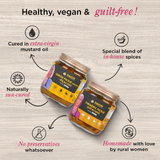 Homemade Achar Combo Saver Pack | Lemon Khatta + Turmeric | Cured in Cold-Pressed Mustard Oil | No Preservatives (Pack of 2)
