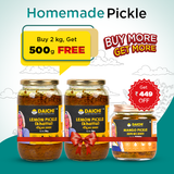 Daichi Tangy Lemon Pickle | Cold-Pressed Oil | Traditional Recipe | No Preservatives | Buy 2 kg, Get 500g Mango Pickle FREE