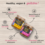 Homemade Achar Combo Saver Pack | Lemon Khatta + Mix Pickle | Cured in Cold-Pressed Mustard Oil | No Preservatives (Pack of 2)