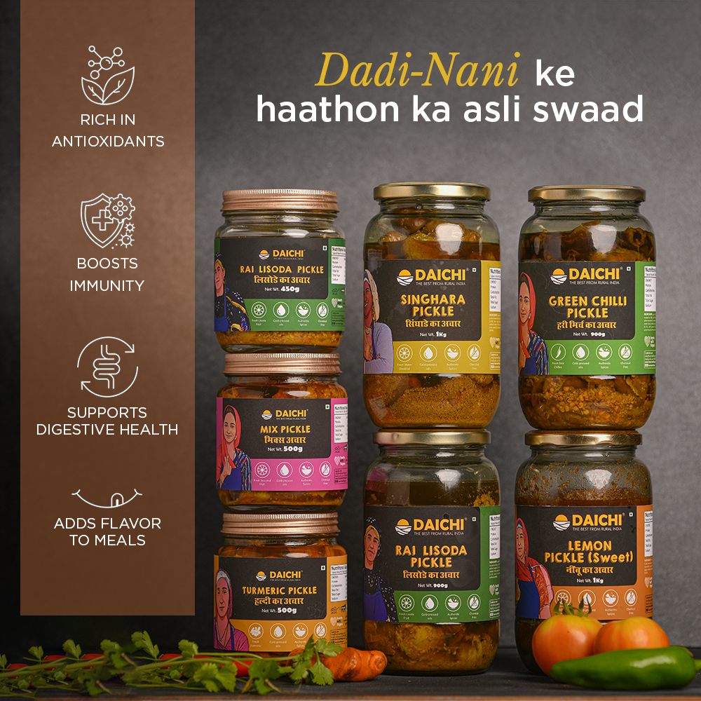 Homemade Achar Combo Saver Pack | Lemon Khatta + Mix Pickle | Cured in Cold-Pressed Mustard Oil | No Preservatives (Pack of 2) Homemade Achar Combo Saver Pack | Lemon Khatta + Mix Pickle | Cured in Cold-Pressed Mustard Oil | No Preservatives (Pack of 2)