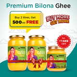 Daichi Premium Bilona Cow Ghee | Made from A2 Milk of Desi Rathi Cow | Handmade in Small Batches | Buy 2L, Get 500 ml FREE