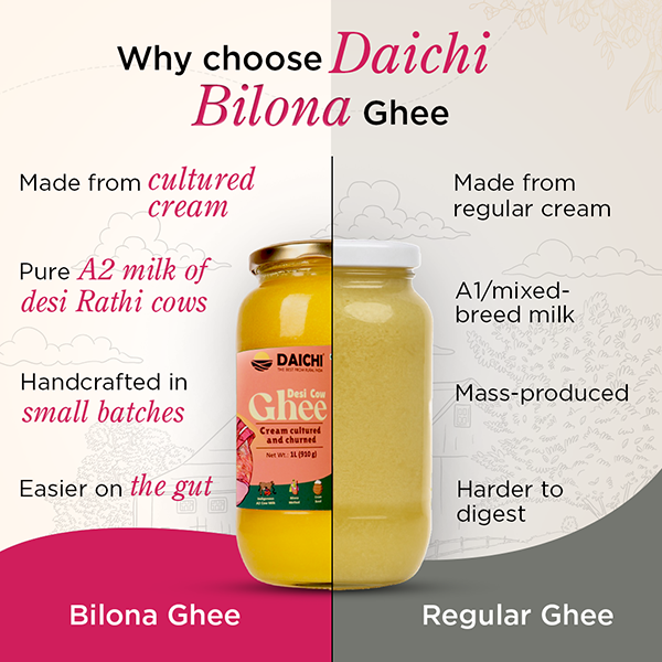 Daichi Pure A2 Desi Bilona Cow Ghee | Pure, Natural, and Healthy Cow Ghee | Handmade with Bilona Method | Daichi Ghee Daichi Pure A2 Desi Bilona Cow Ghee | Pure, Natural, and Healthy Cow Ghee | Handmade with Bilona Method | Daichi Ghee