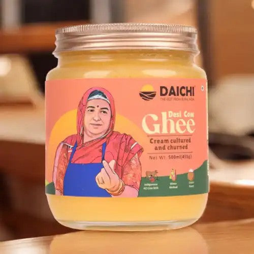 Daichi Desi Bilona Cow Ghee | Indigenous A2 Cow Milk | Crafted Using Bilona Method | Pure, Natural & Healthy | Straight from Farm to Table