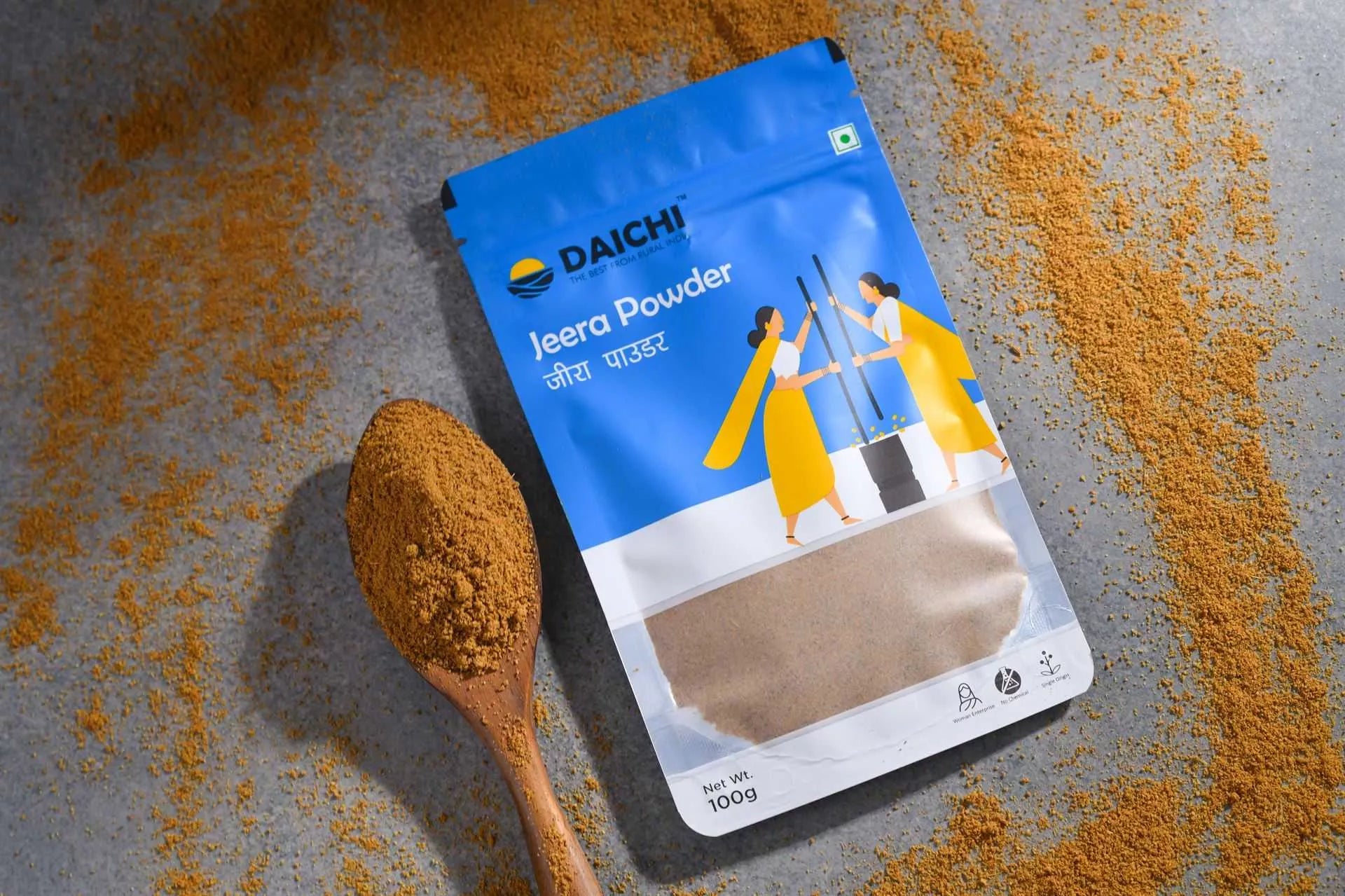 Daichi Cumin Powder (Jeera) | 100% Pure Jeera | Single Origin | Unadulterated | Chemical-Free | Sun-Dried | Antioxidant & Anti-Inflammatory | Handcrafted by Rural Women