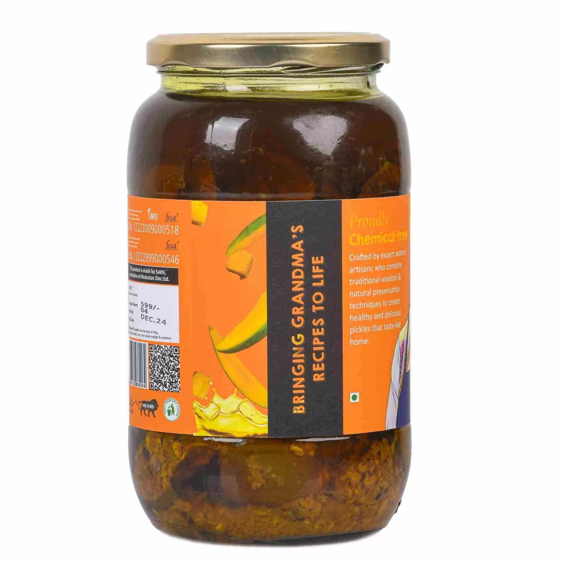 Daichi Handmade Mango Pickle | Cold-Pressed Oil & Traditional Recipe Pickle