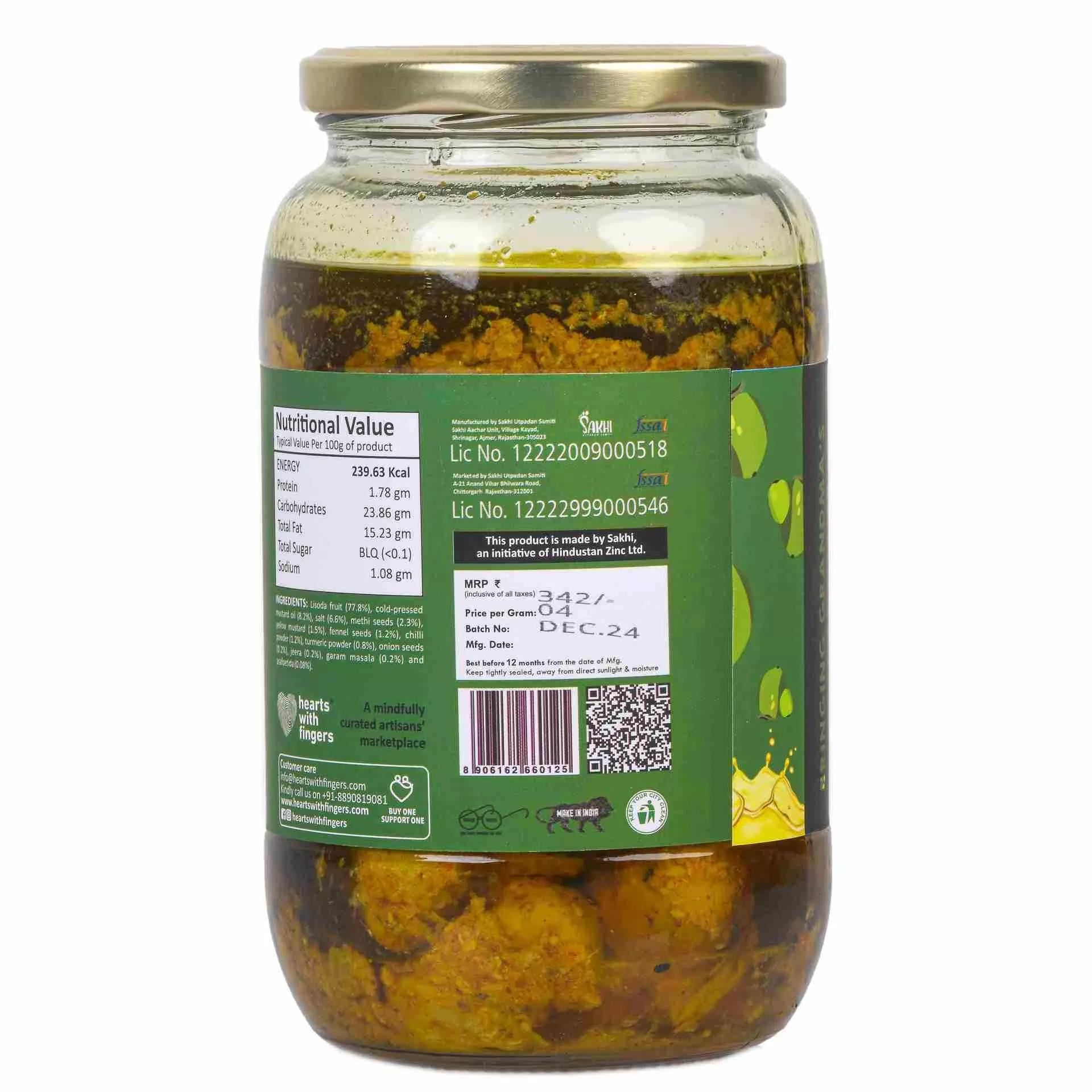 Daichi Handcrafted Lisoda (Raai) Pickle | Glass Jars