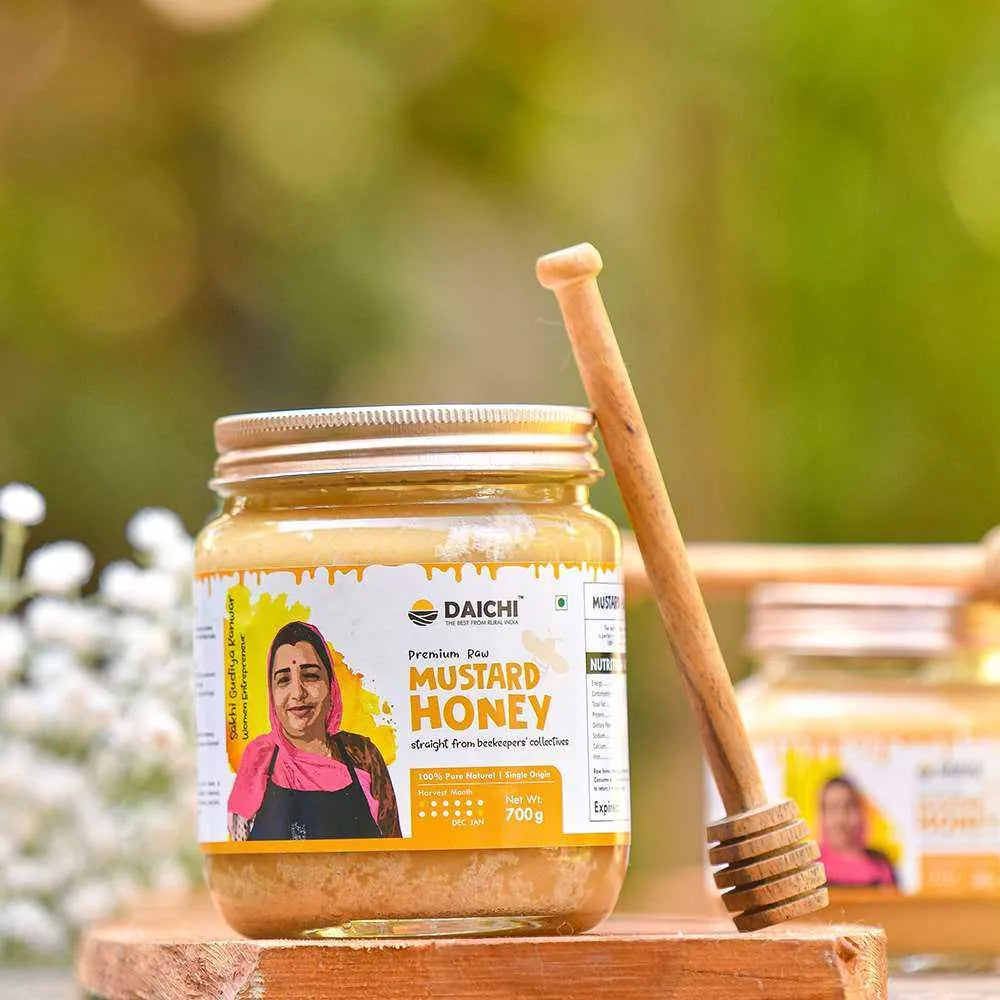 Daichi Natural Mustard Honey | Glass bottle