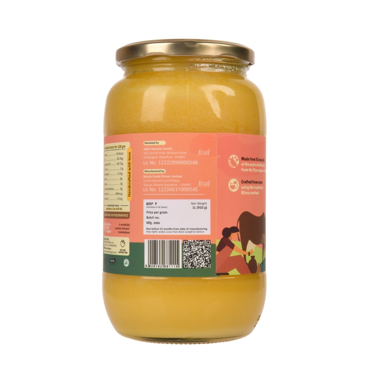 Daichi Pure A2 Desi Bilona Cow Ghee | Pure, Natural, and Healthy Cow Ghee | Handmade with Bilona Method | Daichi Ghee
