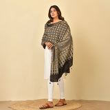 Traditional Ajrakh Block Print Dupatta with Tassels