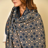 Indigo Ajrakh Cotton Dupatta
