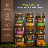Homemade Achar Combo Saver Pack | Garlic + Green Chilli | Cured in Cold-pressed Mustard Oil | No Preservatives
