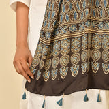 Brown Ajrakh Handblock Stole