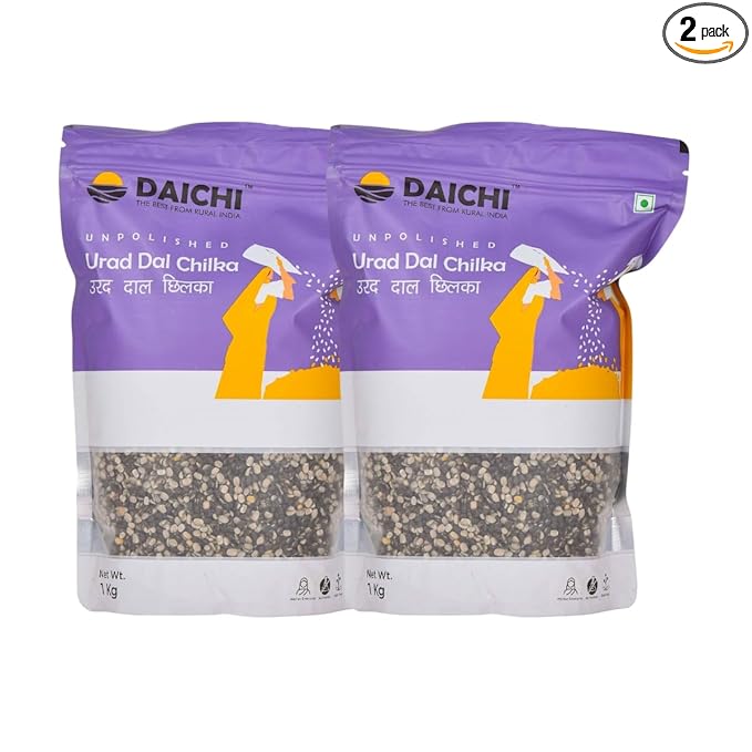 Daichi Unpolished Urad Dal Chilka | Fibre & Nutrient Rich | Single Origin | Chemical Free | Sun- Dried | Crafted by Rural Women