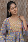 Surkh-Yoke Gathered Kurti
