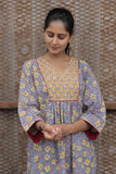 Surkh-Yoke Gathered Kurti