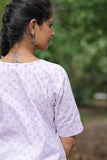 Women’s Printed Cotton V-Neck Short-Sleeve Top
